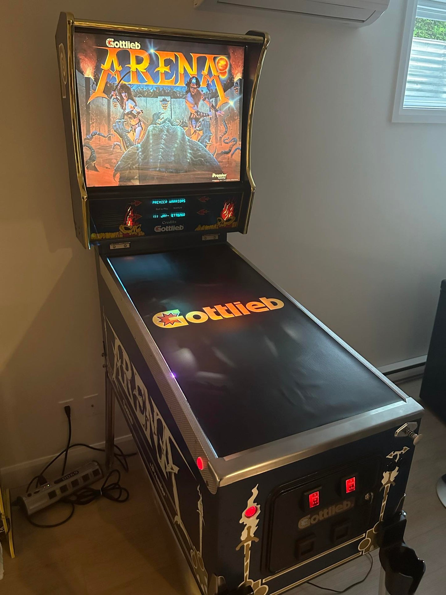 Pinball cover protection glass Gottlieb logo