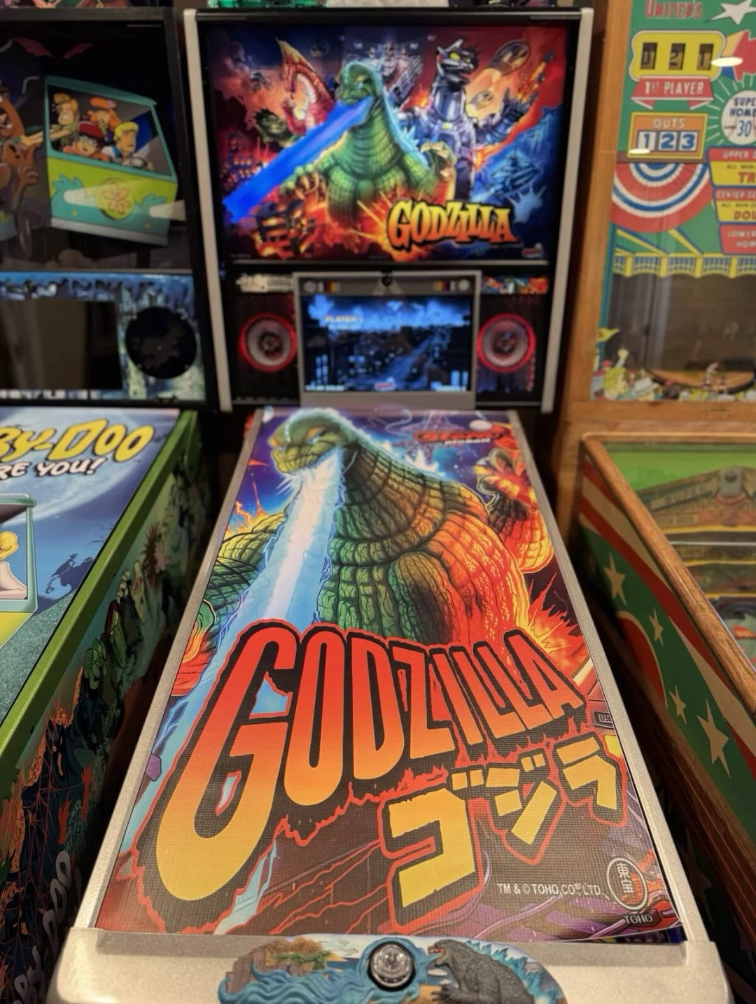 Pinball cover protection glass Godzilla Stern