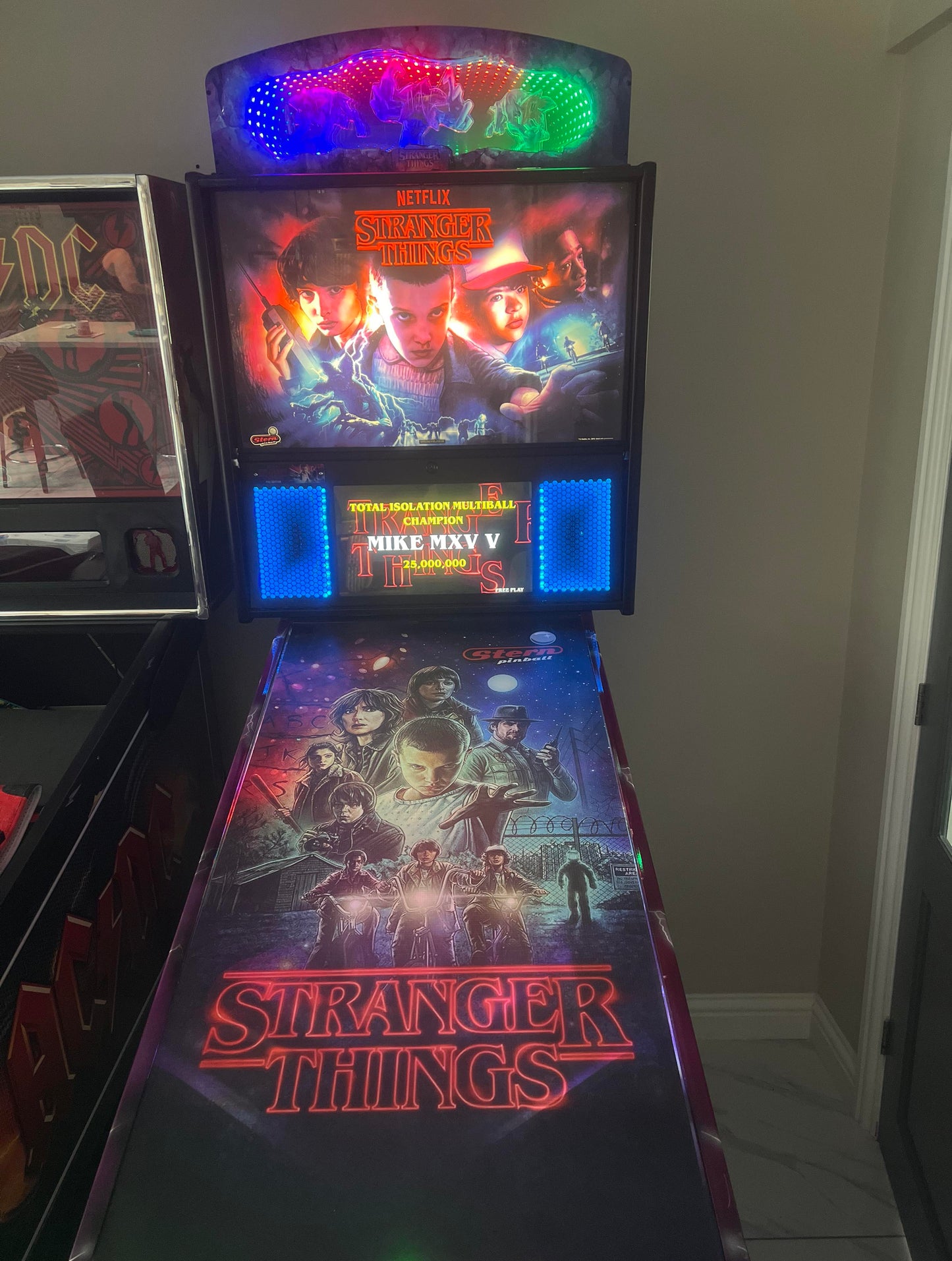 Pinball cover protection glass stranger things Stern