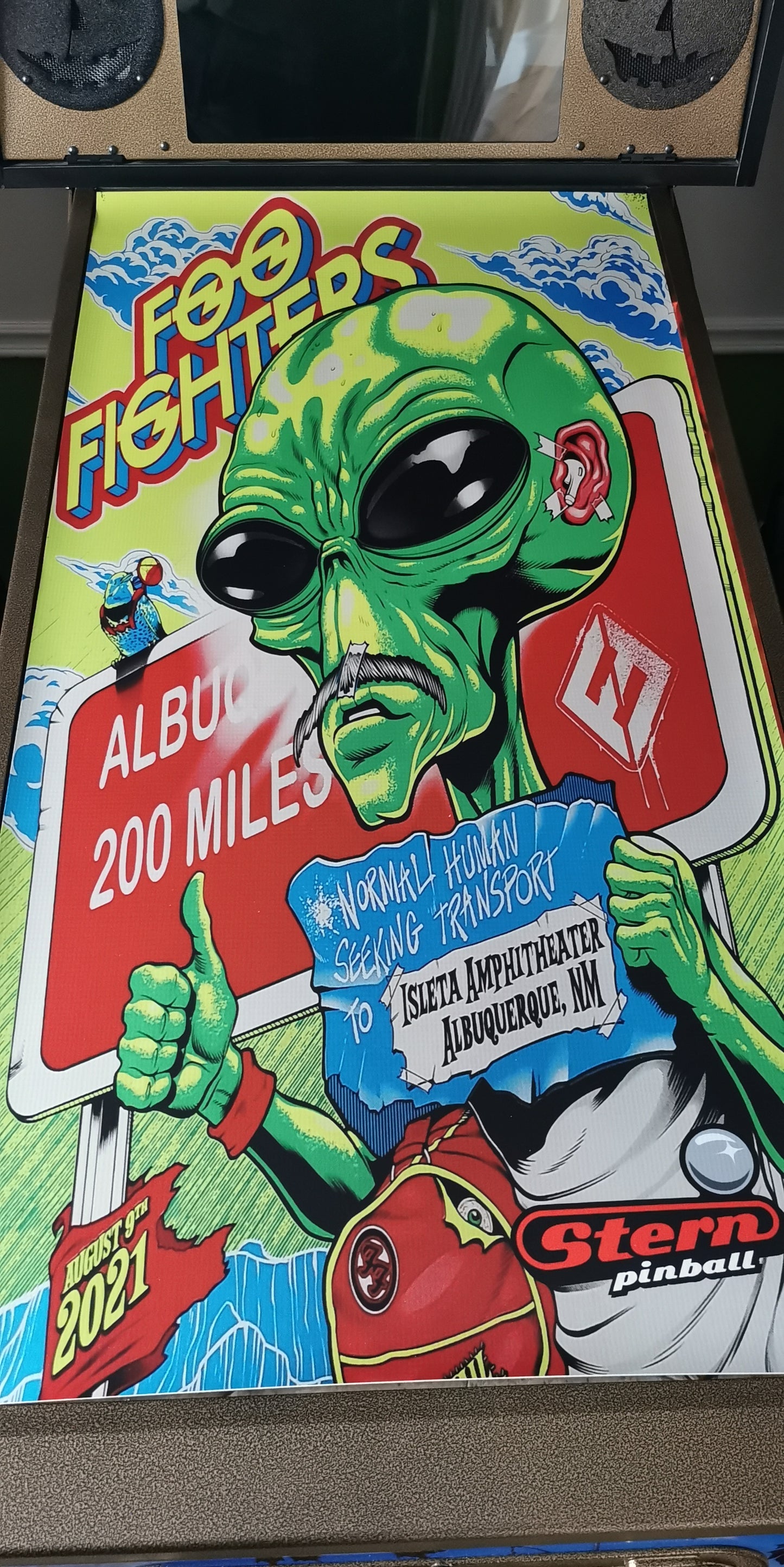 Pinball cover protection glass Foo Fighters Stern