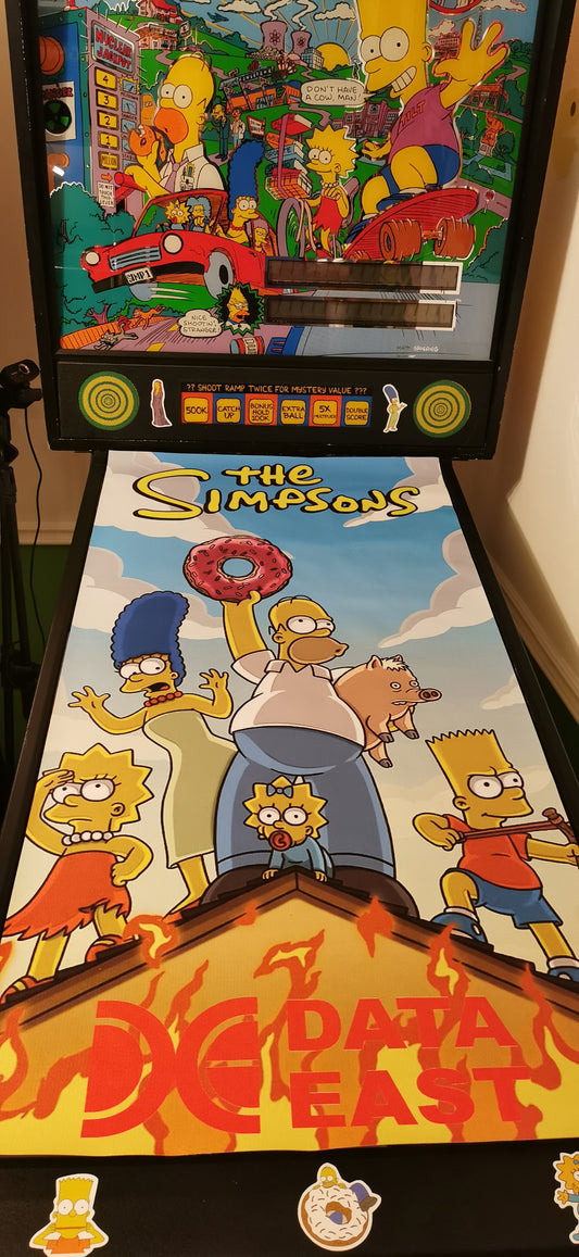 Pinball cover protection glass Simpsons data East