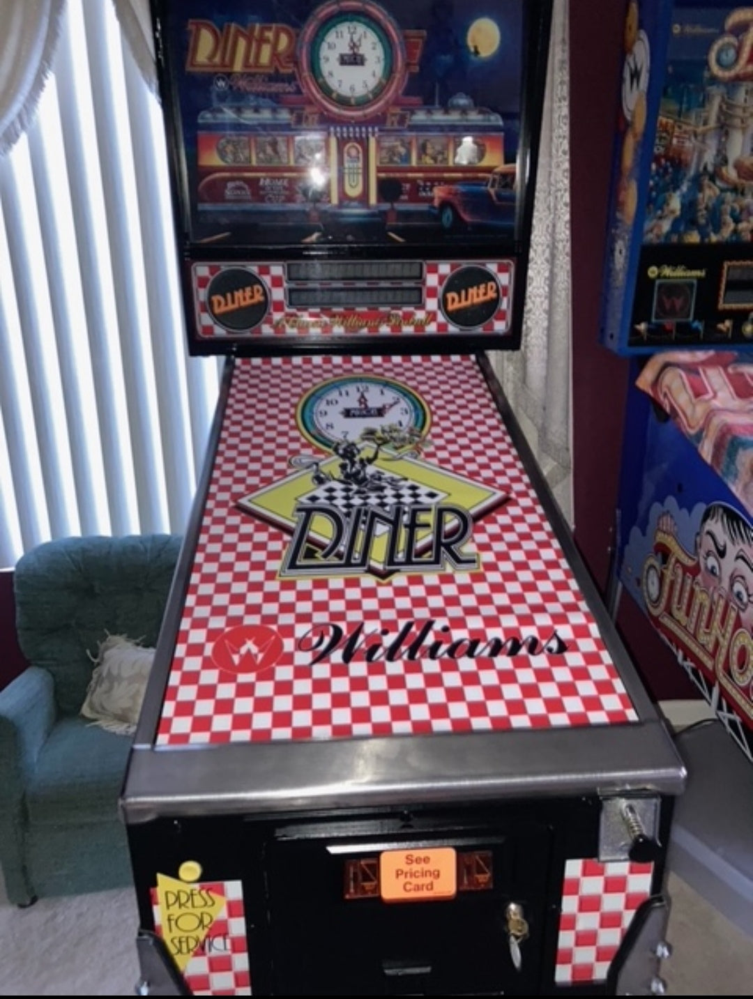 Pinball cover protection glass Diner Williams