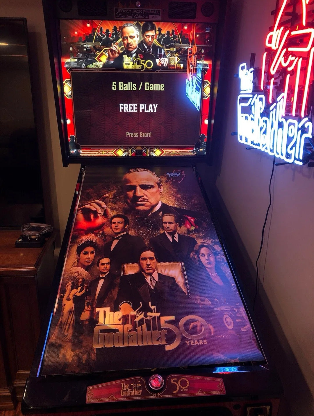 Pinball cover protection glass The Godfather