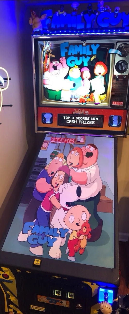 Pinball cover protection glass Family Guy