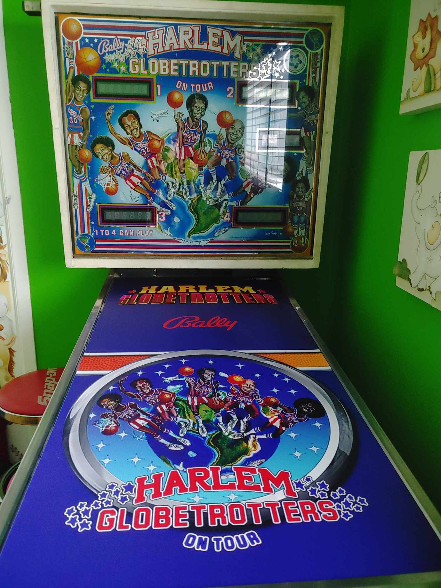 Pinball cover protection glass Harlem globe-trotters