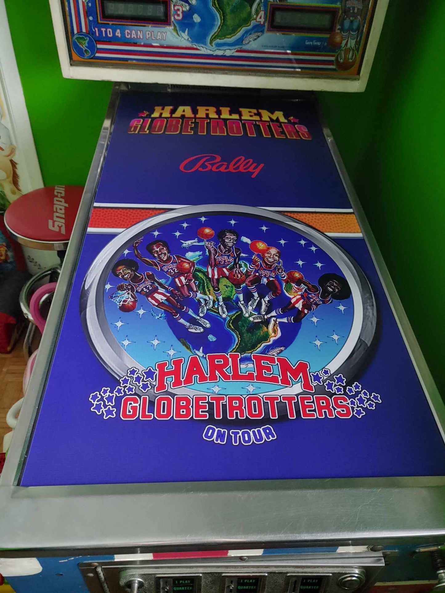 Pinball cover protection glass Harlem globe-trotters