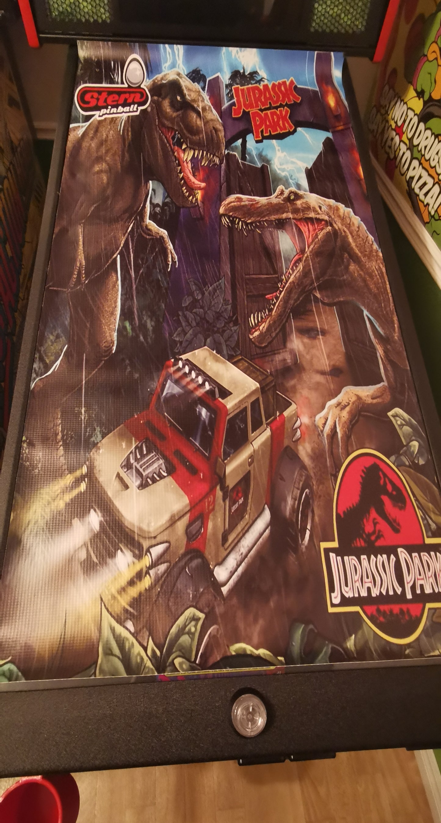 Pinball cover protection glass Jurassic Park Stern