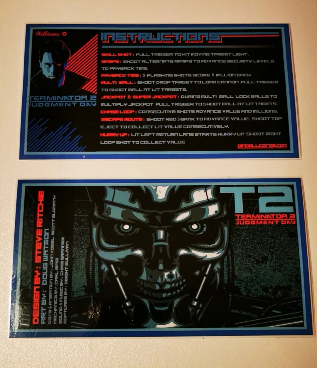 Pinball card instructions Terminator 2